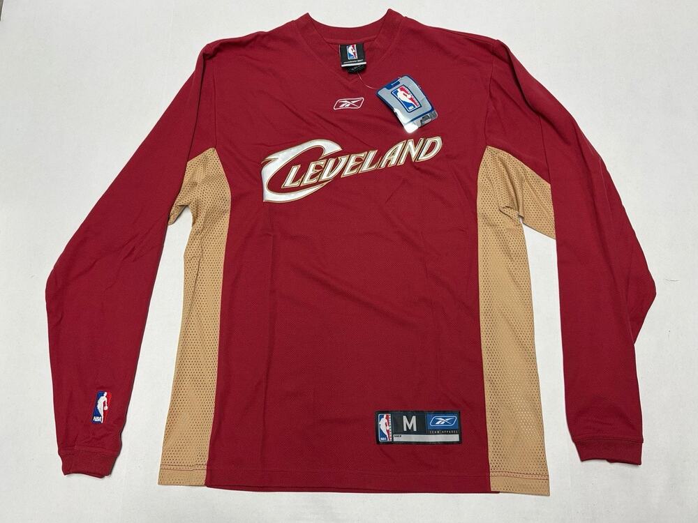 NEW VTG AUTHENTIC CLEVELAND CAVALIERS ADIDAS L/S SHOOTING SHIRT JERSEY Size M